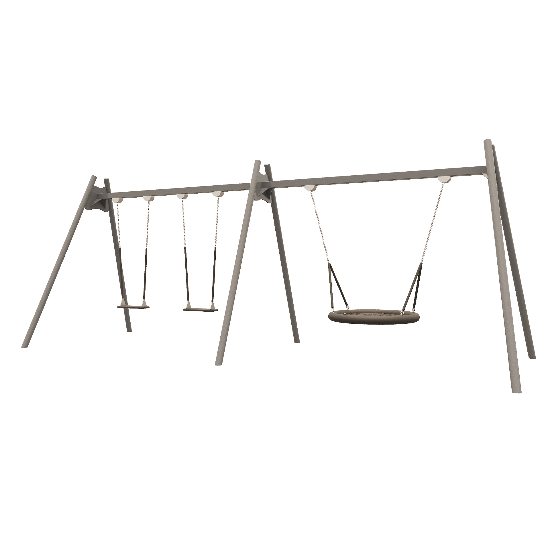 Качели "Лодочка" тройные черные