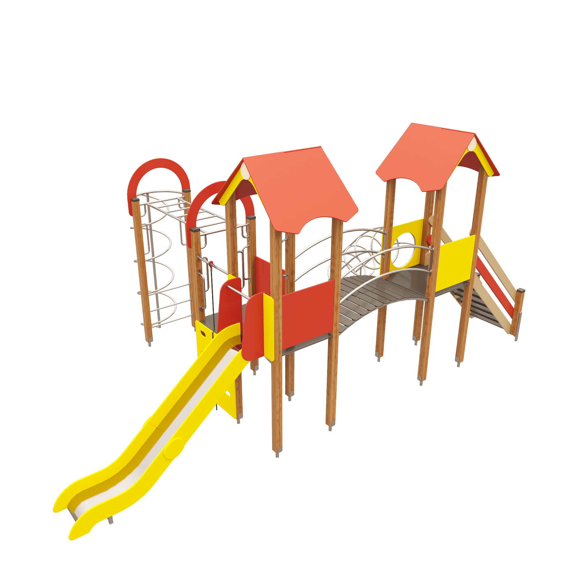 Комплекс игровой красно-желтый вид 2