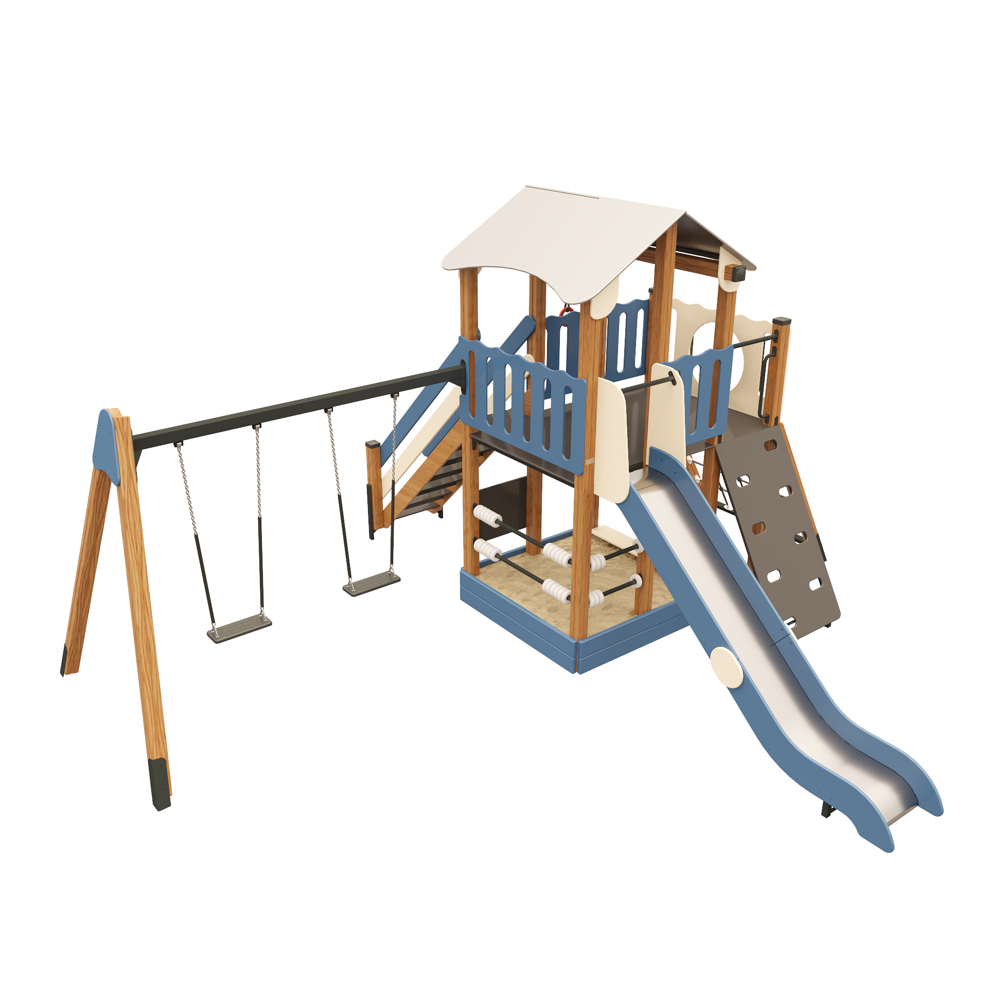 Игровой комплекс для малышей с качелями